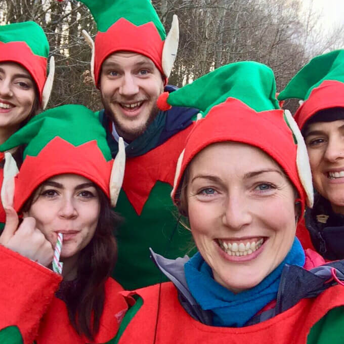 A group of elves taking a selfie