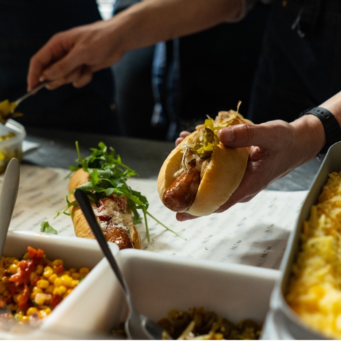 A hot dog vendor